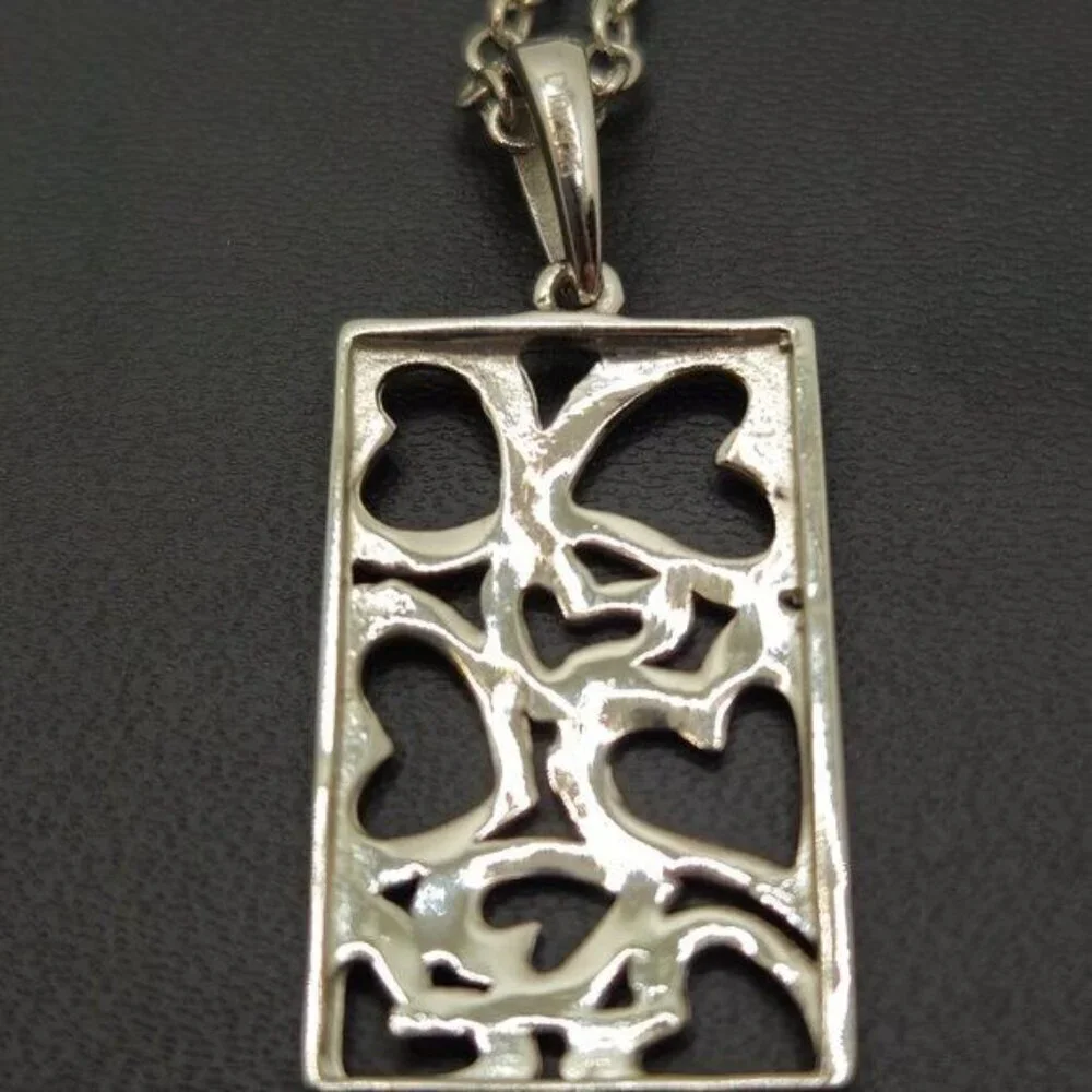 Sterling Silver Open‎ Heart Pendant